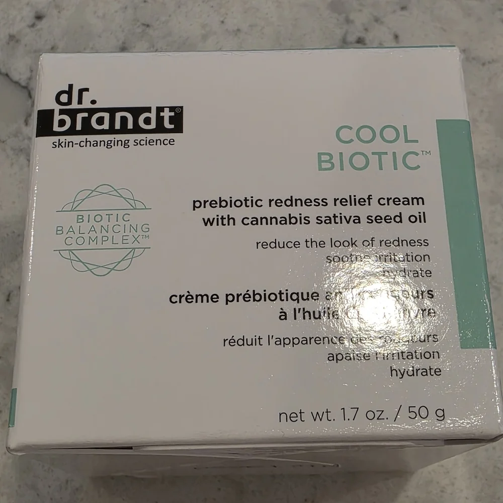 Dr. Brandt's Cool Biotic Prebiotic Redness Relief Cream 1.7 Oz. NIB